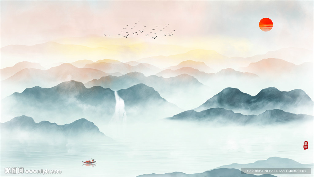 水墨山水装饰画