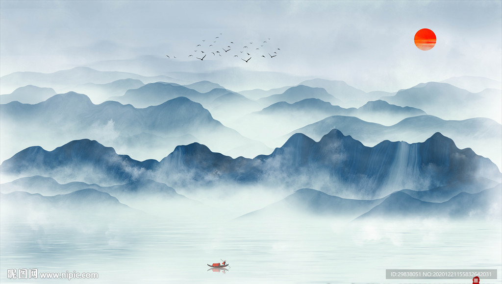 水墨山水装饰画