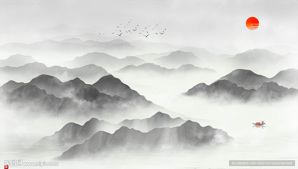 水墨山水装饰画