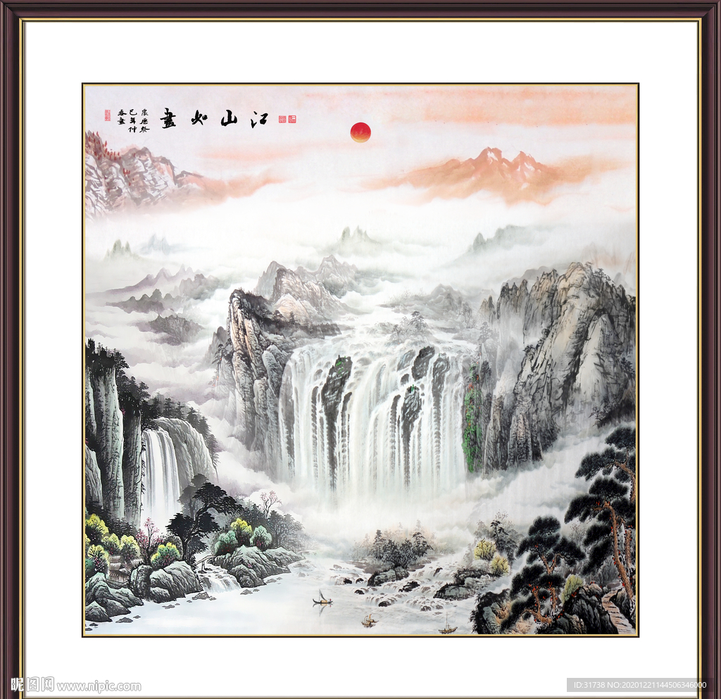 山水画水墨山水画意境山水画