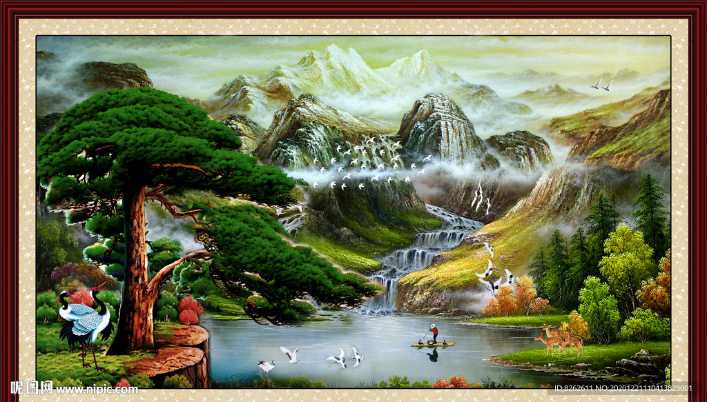 聚宝盆油画