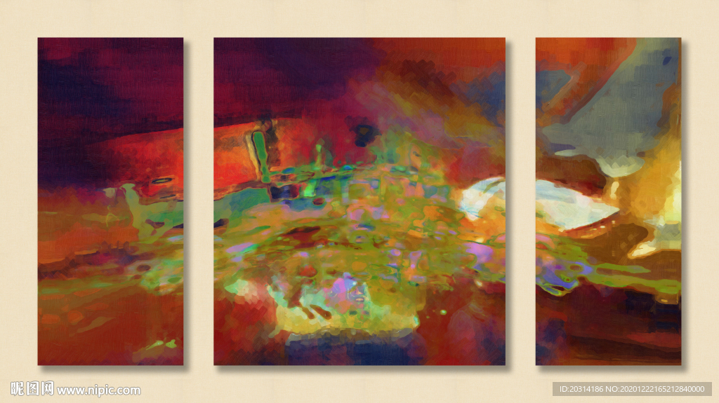 北欧小清新三联无框画