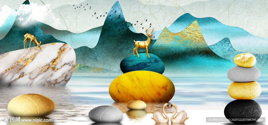 石来运转抽象装饰画