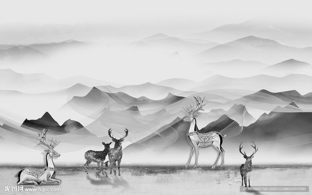 新品高清意境山水 TIF分层