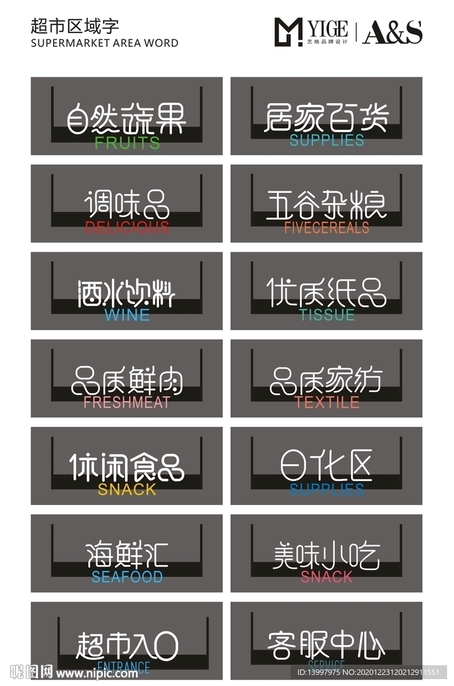 超市区域字
