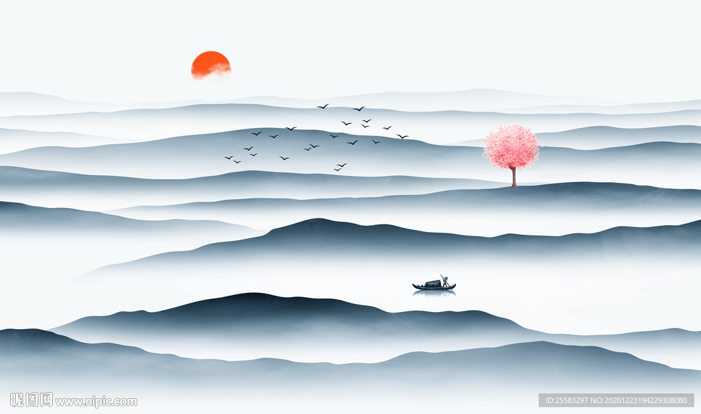 山水背景墙