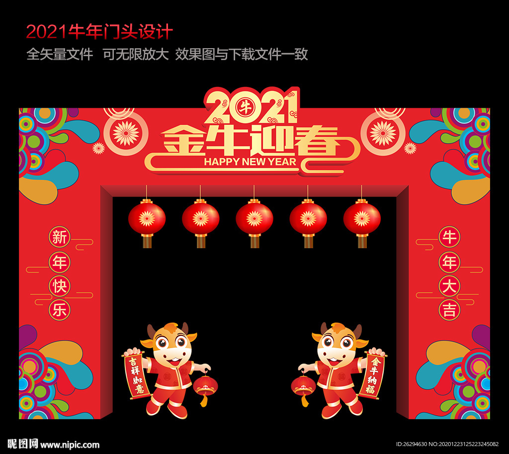 新年门头 牛年门头 春节门头
