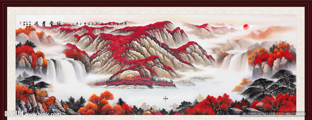 山水画水墨山水画意境山水画