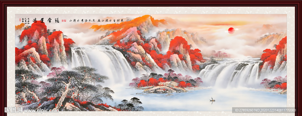山水画水墨山水画意境山水画