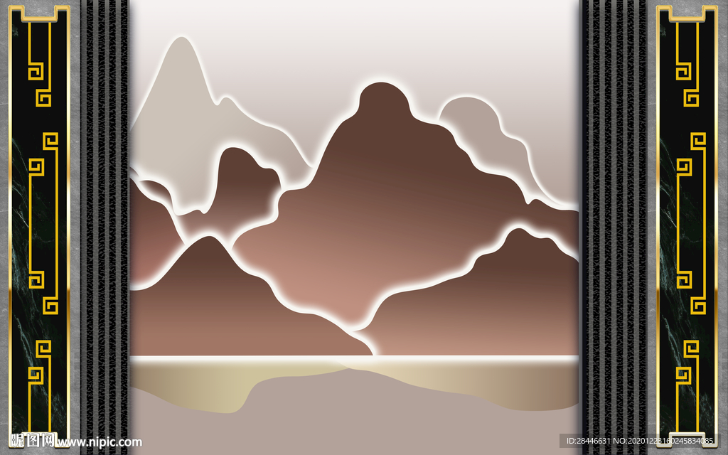 轻奢新中式组合背景墙