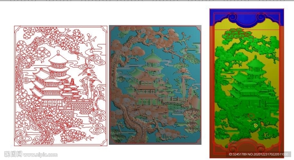 金玉满堂精雕图