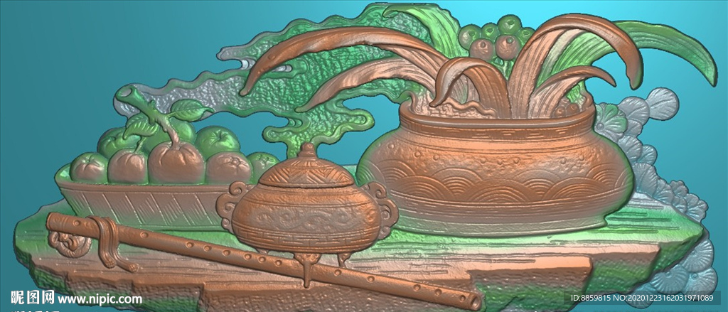 精雕扫描图 stl 新款 兰花