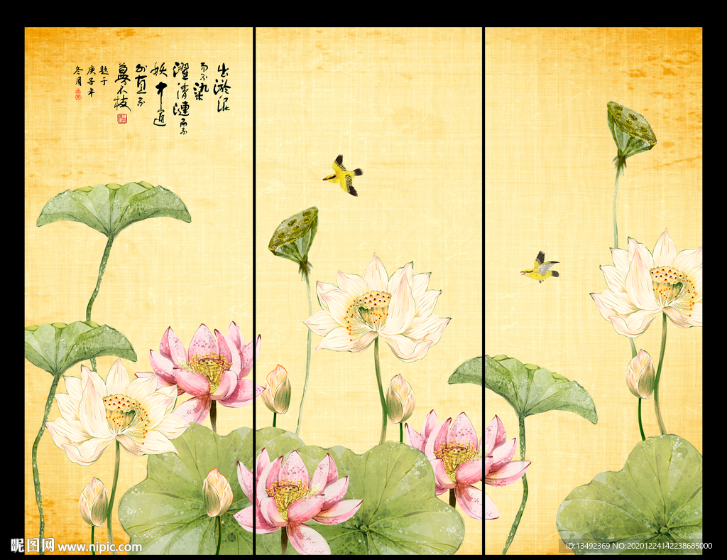 国画荷花