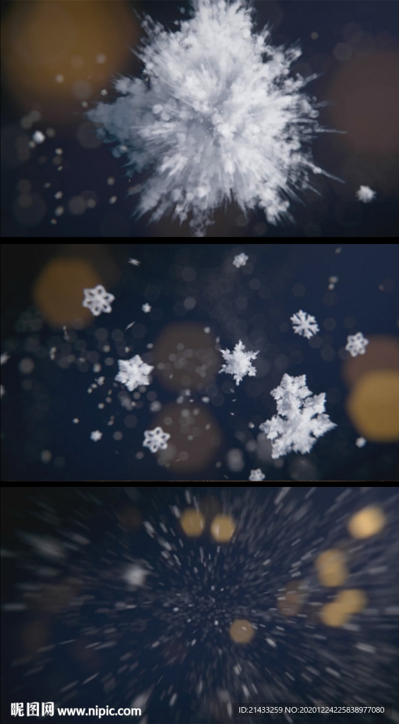 雪花凝结节日快乐视频素材