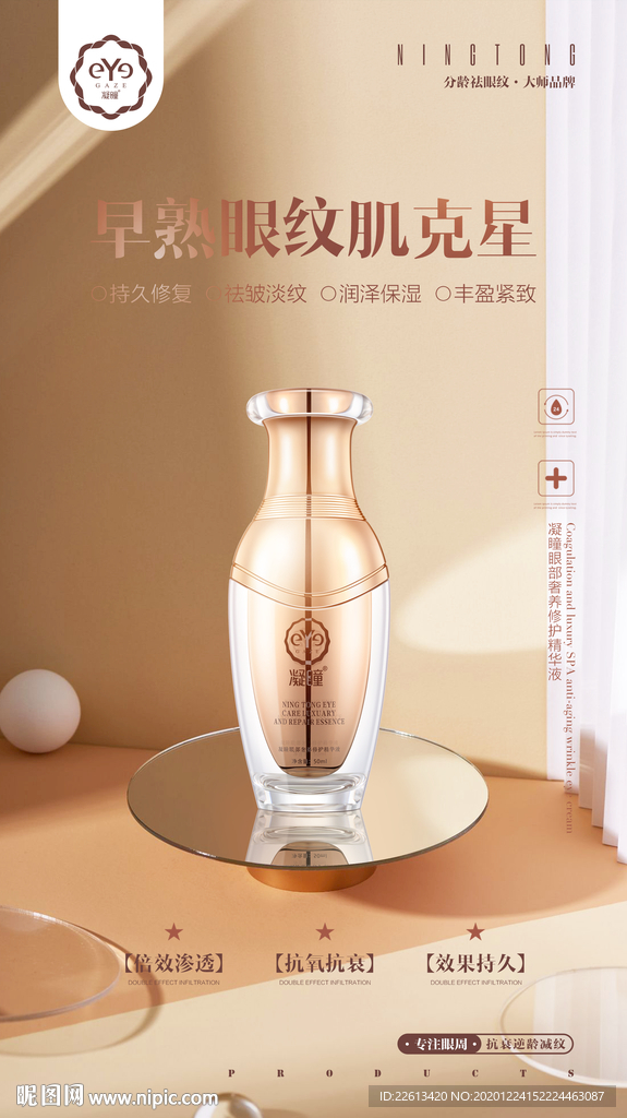 祛眼纹专业品牌海报
