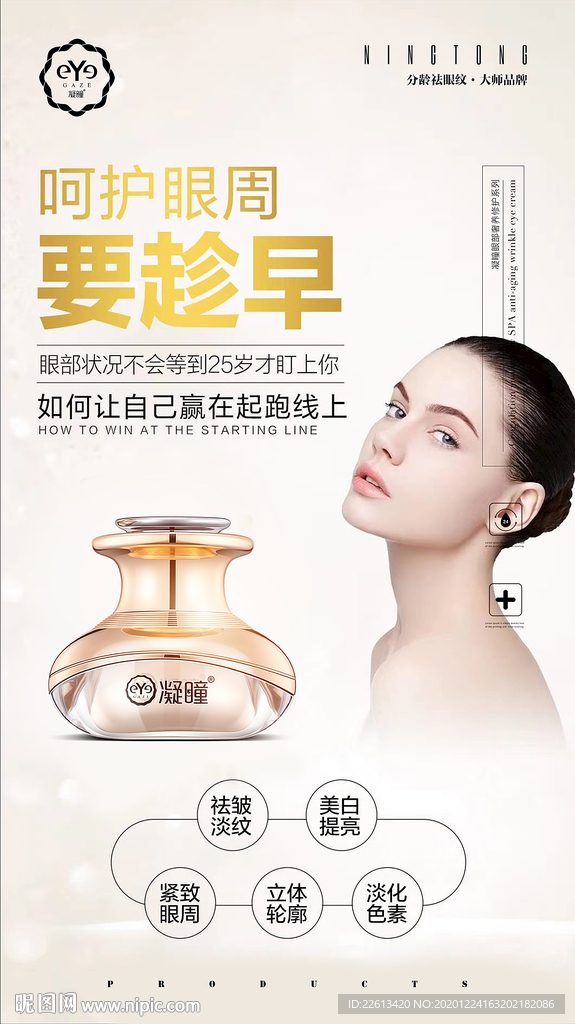 祛眼纹专业品牌海报