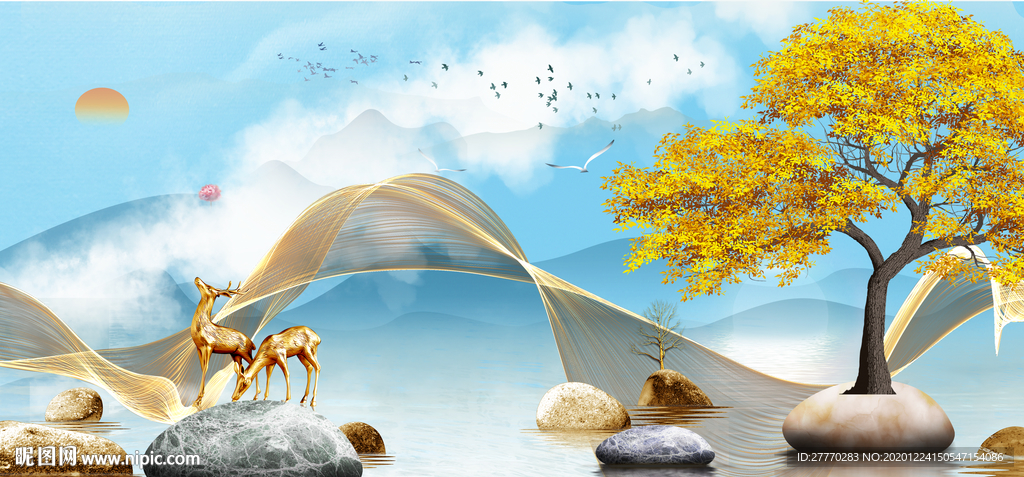 石来运转背景墙