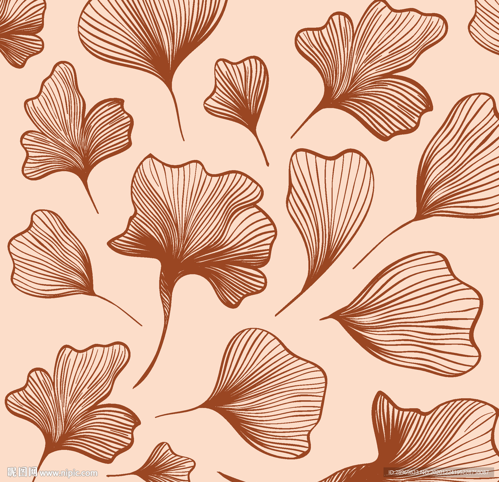 矢量叶子花纹