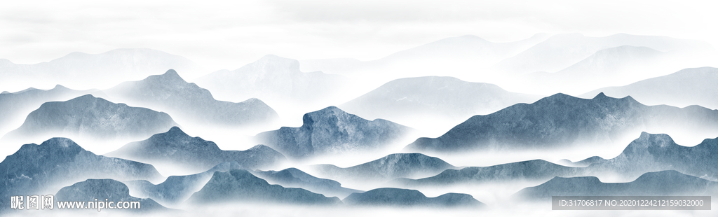 大幅水墨山水画
