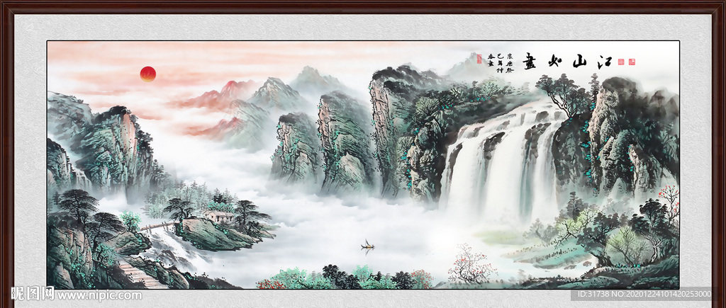 山水画水墨山水画意境山水画