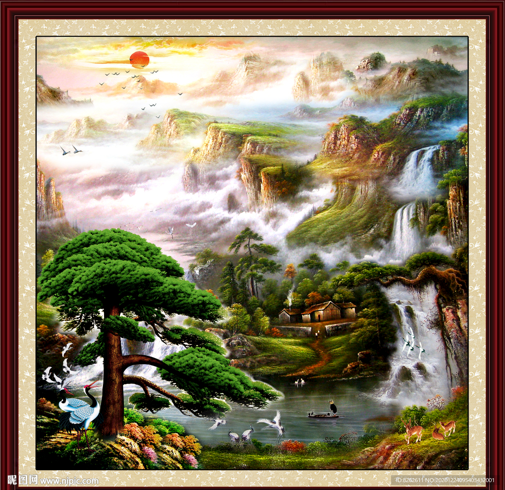 聚宝盆油画