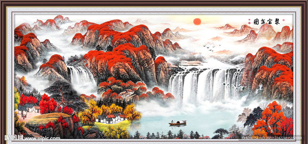 聚宝盆国画聚宝盆中堂画
