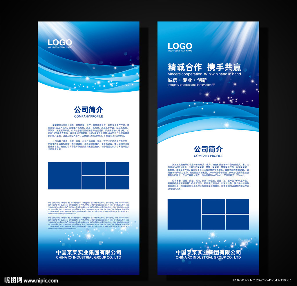 蓝色展架 企业展架 公司展架