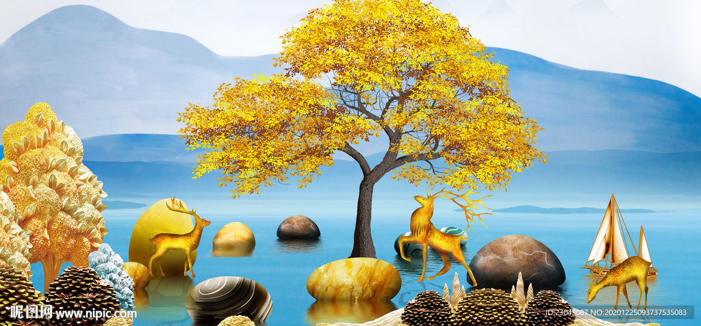 石来运转装饰画