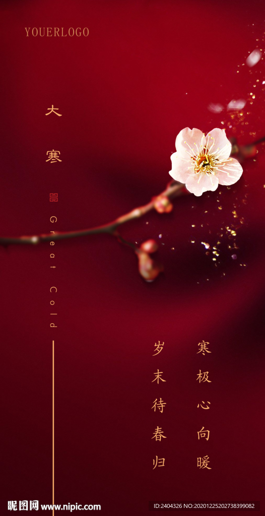 红色小寒大寒节气刷屏稿