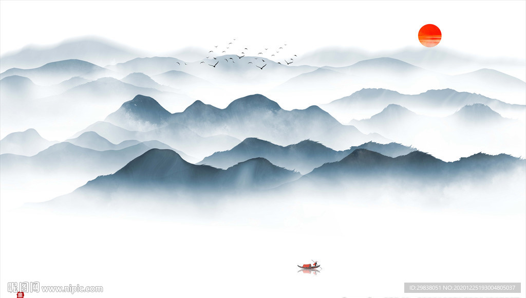 水墨山水画
