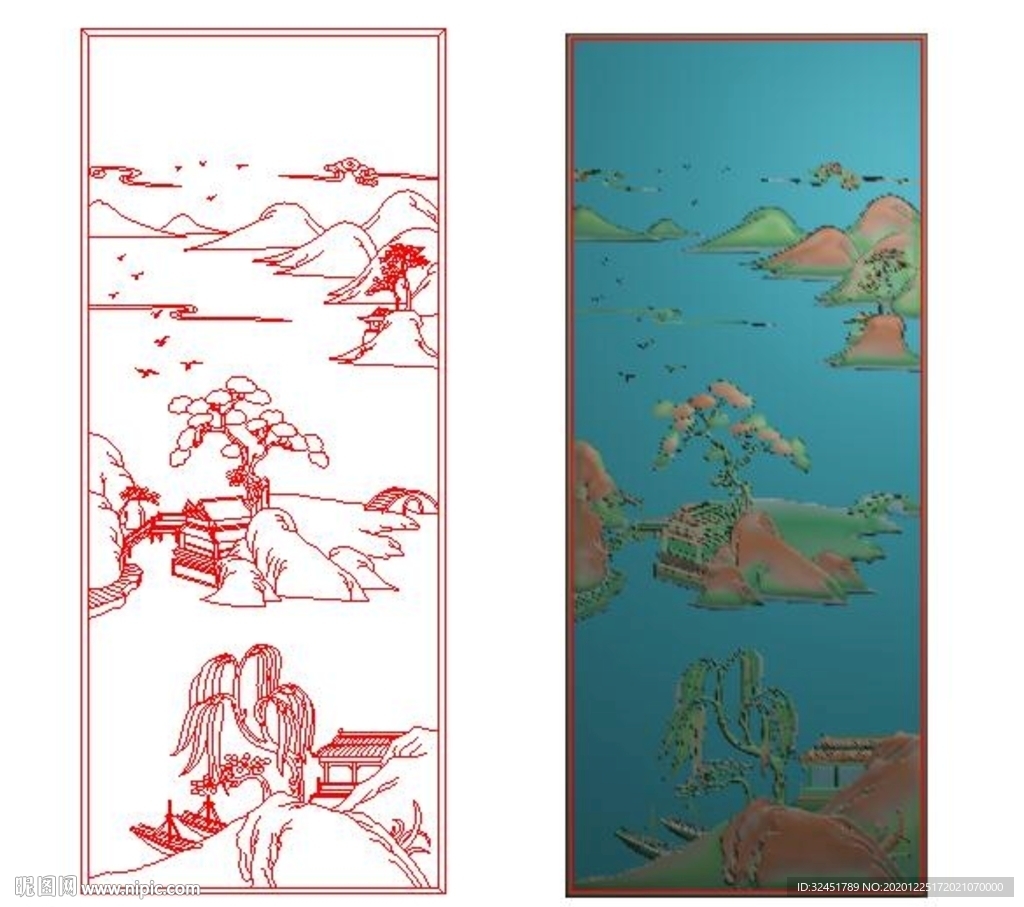 山水精雕图