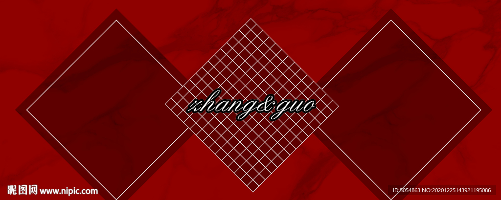 红色大理石舞台婚庆背景