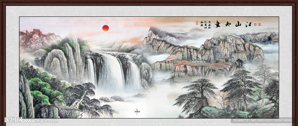 山水画水墨山水画意境山水画