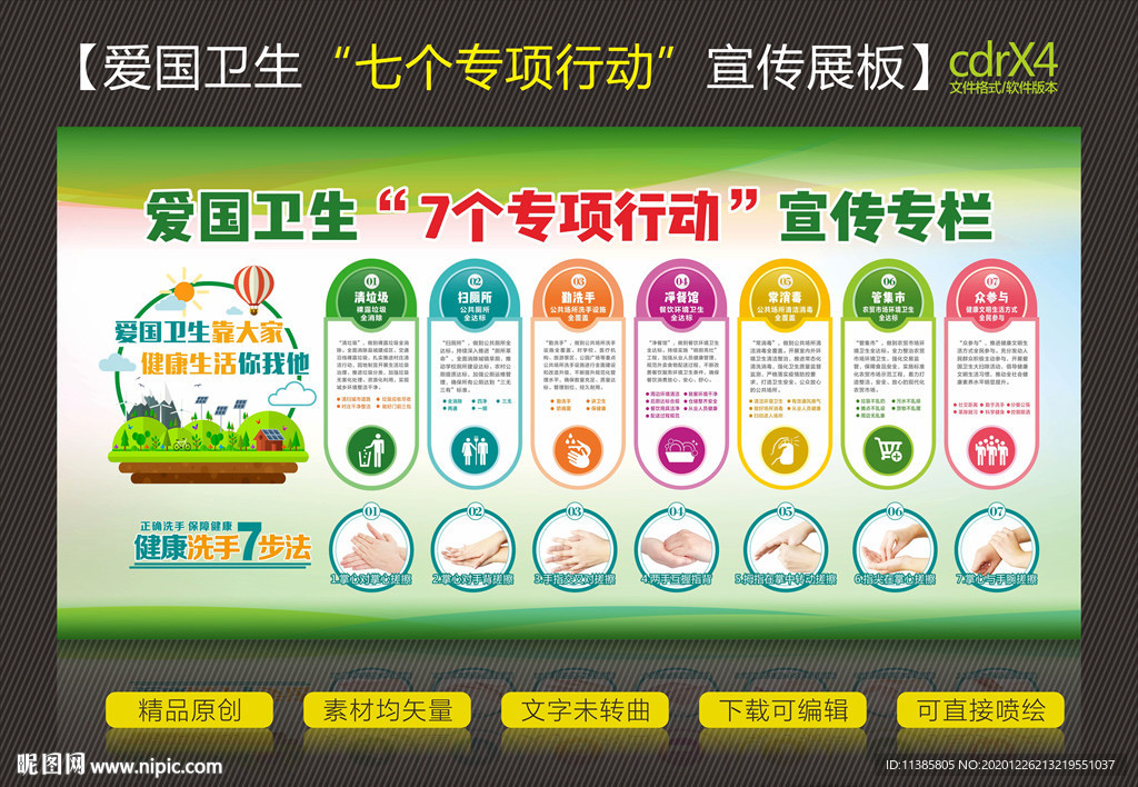 爱国卫生七个专项行动宣传展板