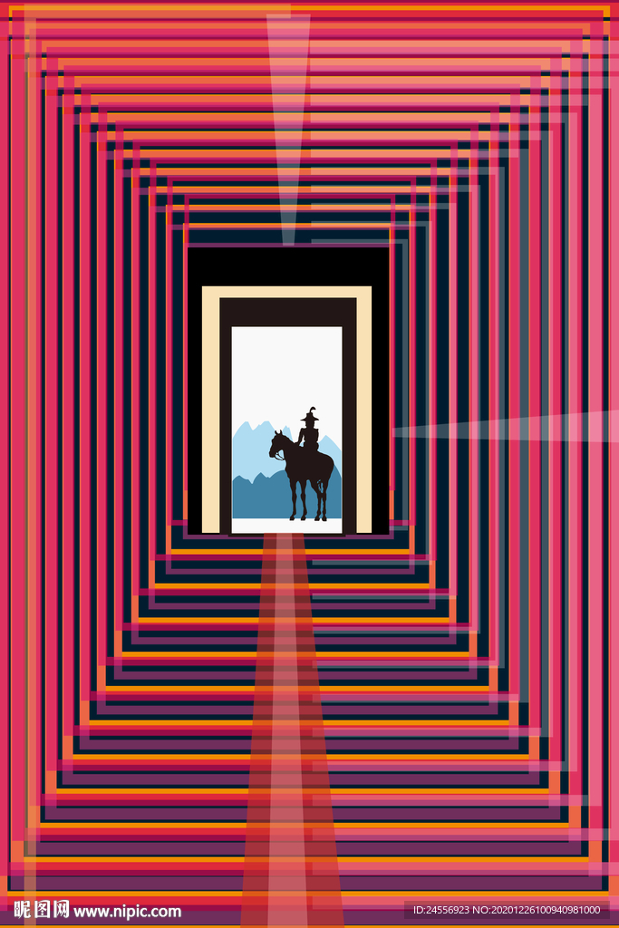 罗马骑士抽象画