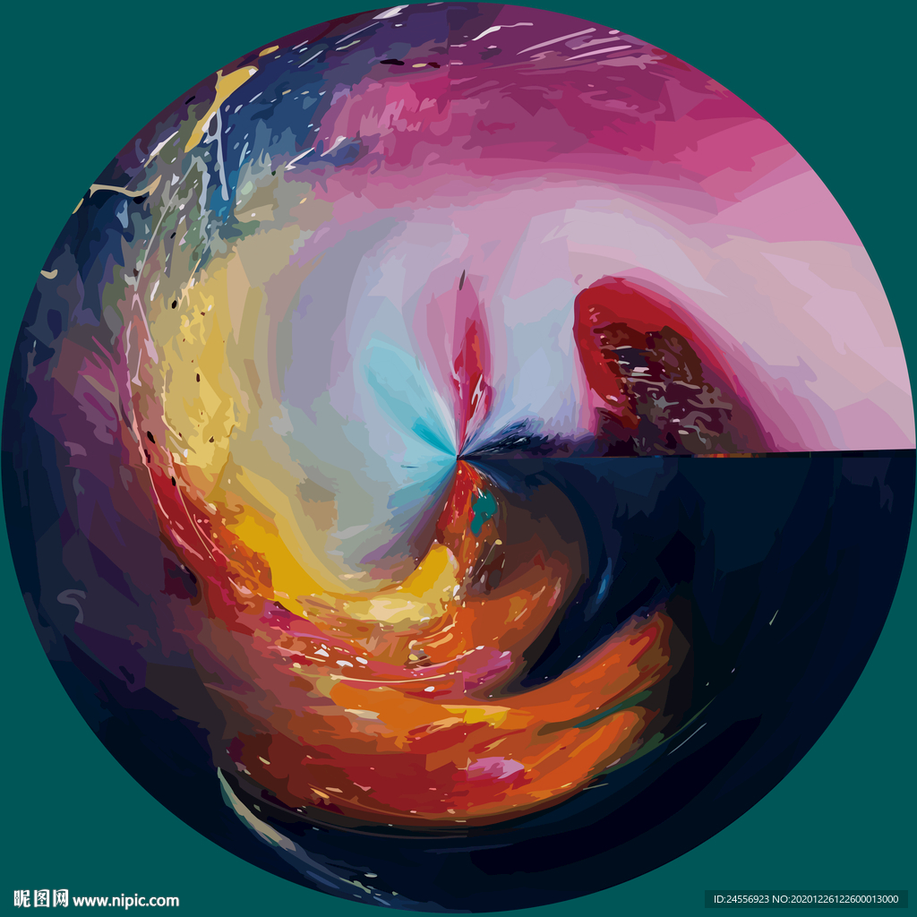 欧美简约油画笔刷抽象画