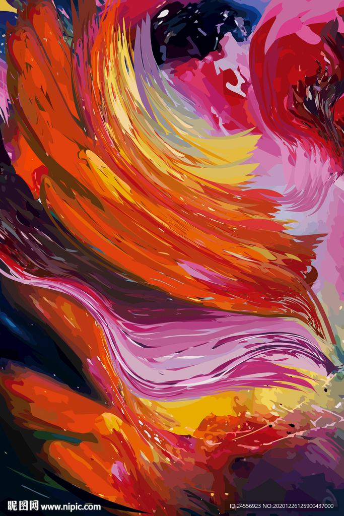 欧美简约油画笔刷抽象画