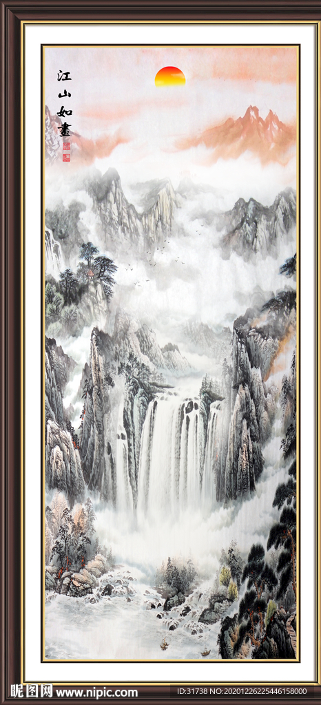 山水画水墨山水画意境山水画