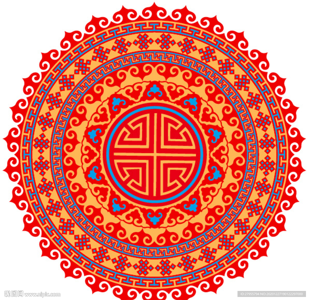 AI矢量圆形花纹