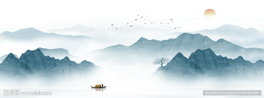 大幅水墨山水画