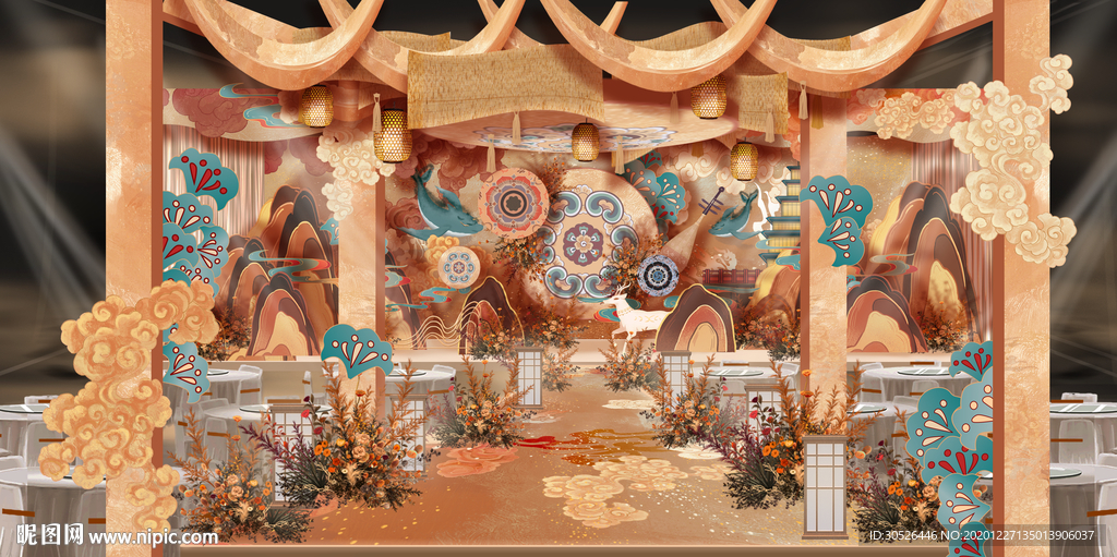 中式敦煌婚礼舞台