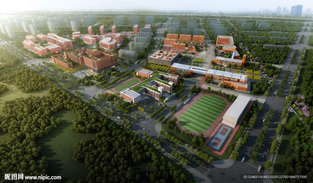 学校鸟瞰效果图