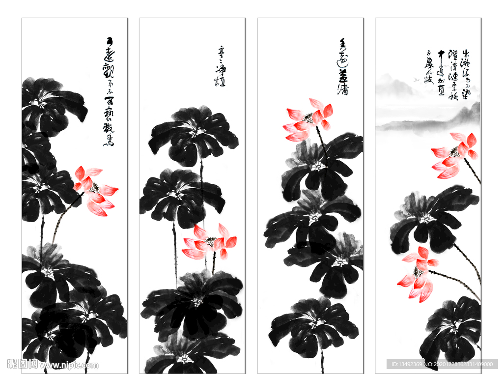 水墨荷花