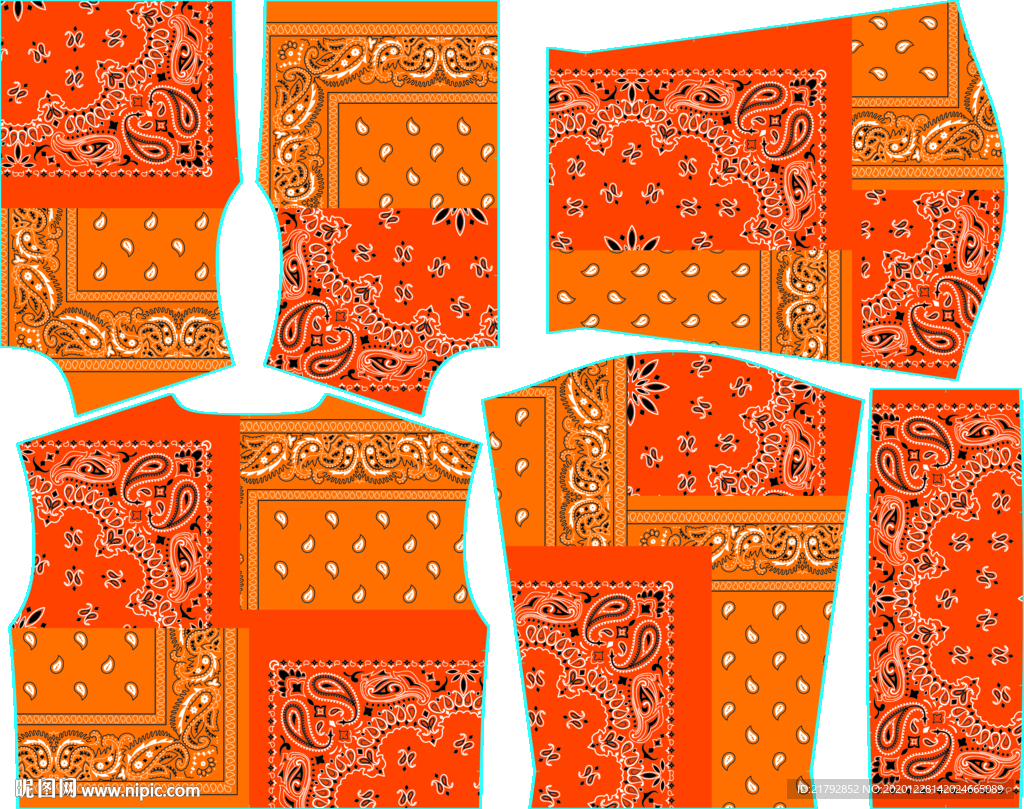 手绘腰果定位花