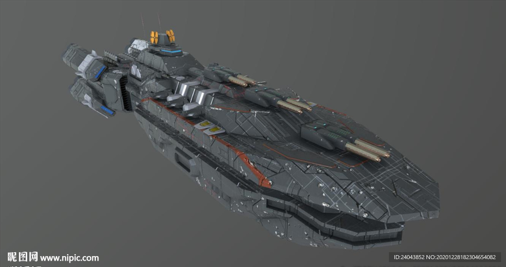 C4D模型3D飞船贴图纹理
