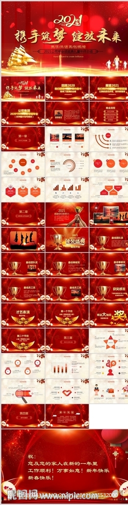 牛年震撼年会誓师大会年会ppt