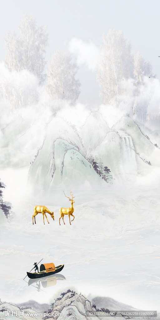 大气轻奢玄关画 文件分层画