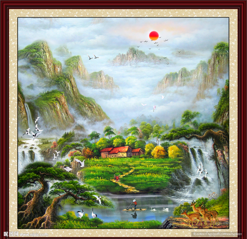 聚宝盆油画