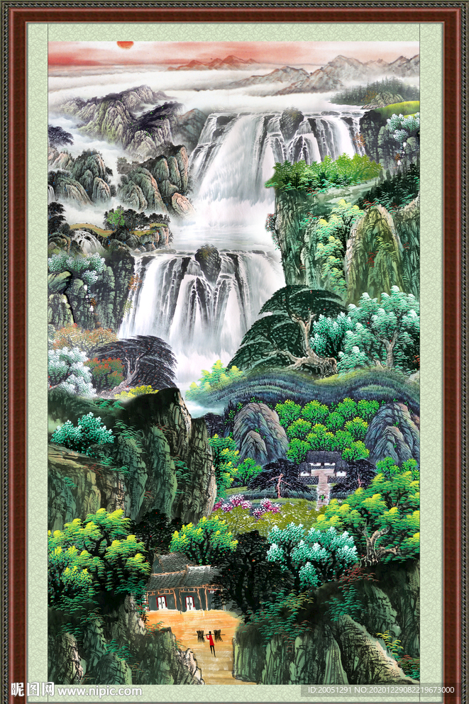 竖版山水画