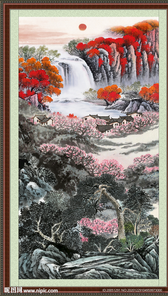 竖版山水画